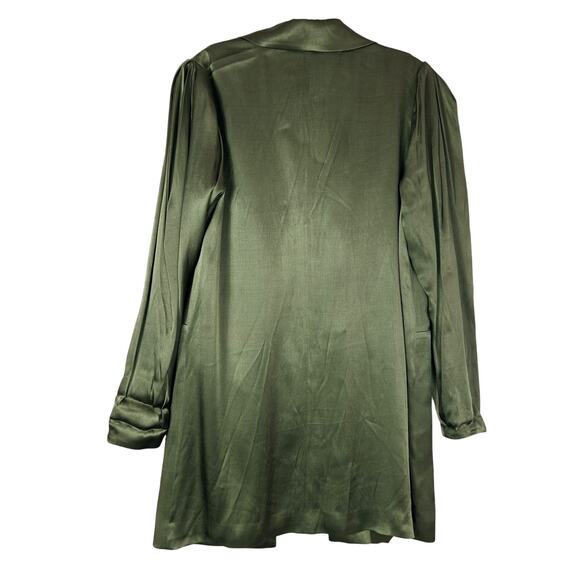 Free People Fame and Partners Green Satin Oversize Kimono Jacket Size 0  #387 - Picture 4 of 9